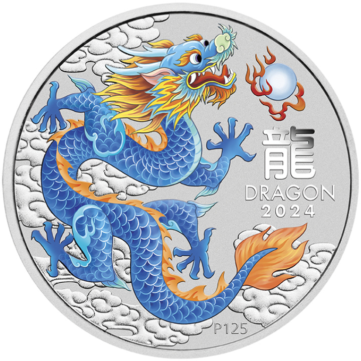 Perth Mint: Lunar III - Rok Smoka: Zestaw 10 srebrnych monet x 1/2 uncji 2024