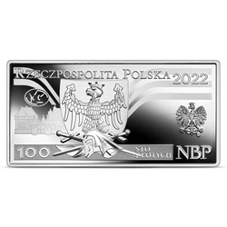 Polskie banknoty obiegowe - zestaw srebrnych monet 10 - 500 zł 2022 Proof