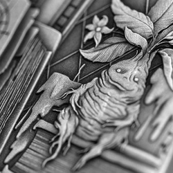 Cameroun : Le sorcier 2 onces d'argent 2023 Pièce haute relief antique