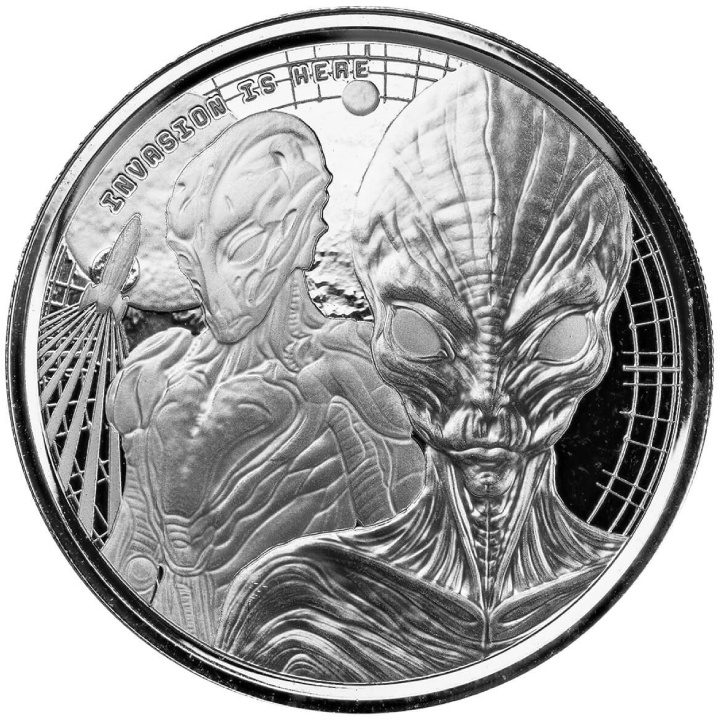 Ghana: Alien 1 uncja Srebra 2023 Prooflike