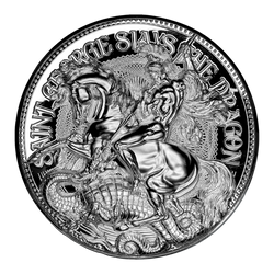 Republic of Tchad: St George Slays the Dragon 2 oz Silber 2021 Proof