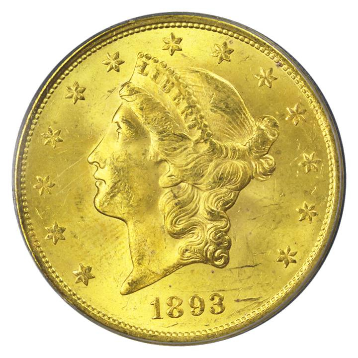 Liberty Head $20 Złoto 1893