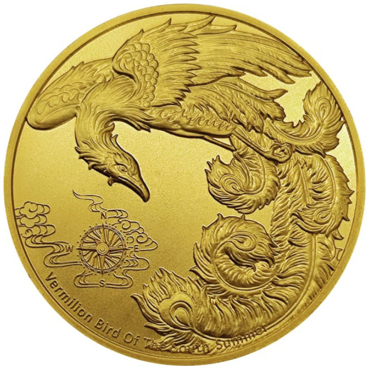 Samoa : Quatre gardiens - Oiseau vermillon 1 once d'or 2023