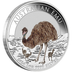 Emú australiano de color 1 oz Plata 2024