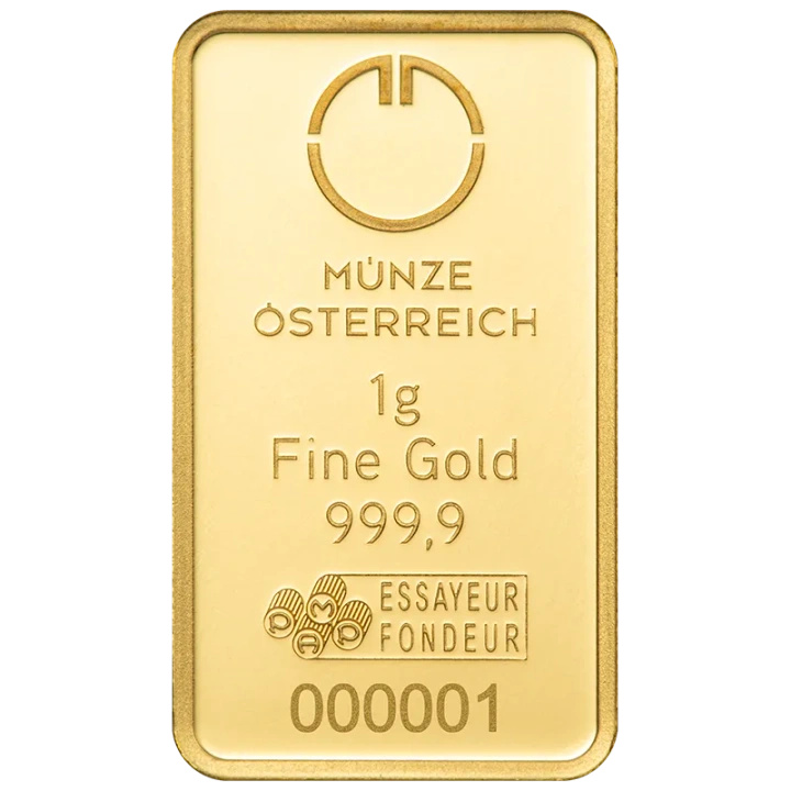 Złota sztabka 1g złota Austrian Mint