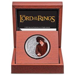 Niue: El Señor de los Anillos - Frodo Baggins kolorowany 1 uncja Srebra 2021 Proof