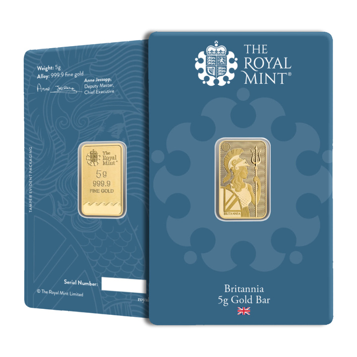 Sztabka The Royal Mint - Britannia 5 gramów Złota
