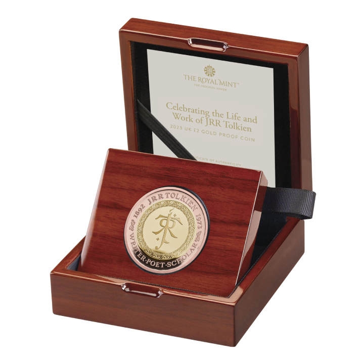 Celebrating the Life and Work of JRR Tolkien £2 Gold 2023 Proof