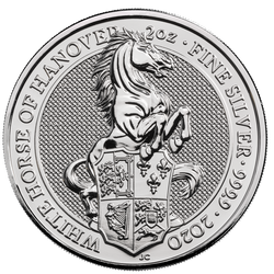 Bestias de la Reina: Caballo Blanco de Hannover 2 oz Plata 2020