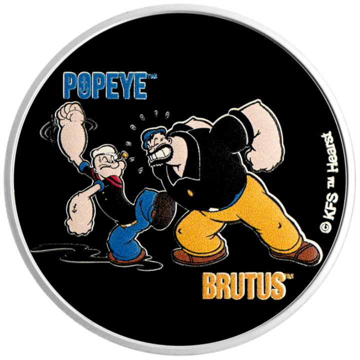 Samoa: Popeye és Brutus színes 1 uncia ezüst 2024