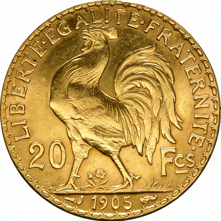 Franța 20 franci Marianne și Cocoș Diverși ani