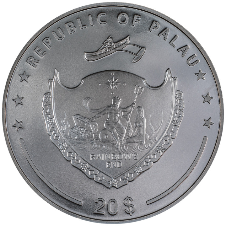 Palau: Il traghettatore dei morti - Caronte colorato 3 once d'argento 2023 Black Proof Ultra High Relief