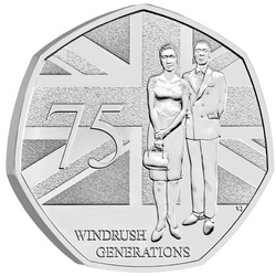75 Years of the Windrush Generation 50p Copper 2023