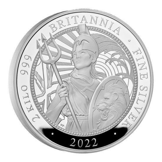 Britannia 2000 grammi d'argento 2022 Proof