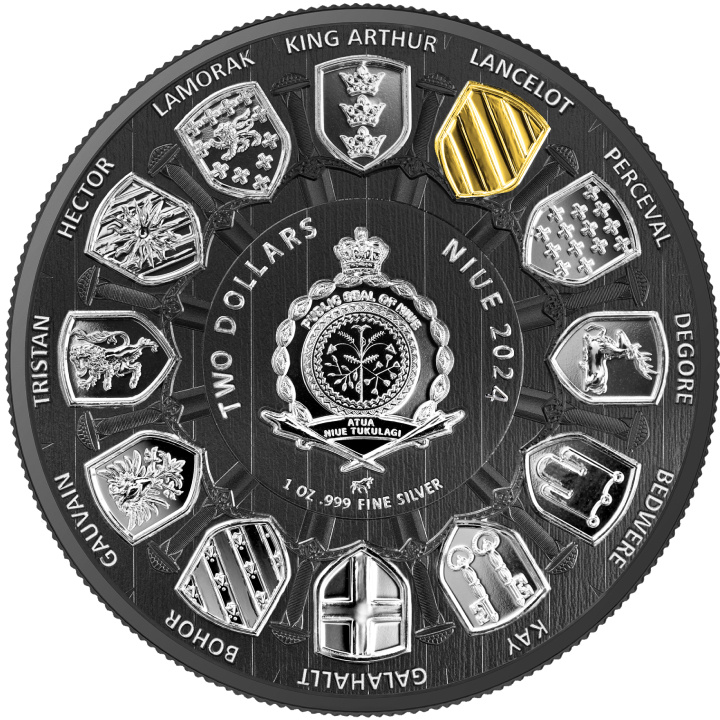 Niue: Camelot - Sir Lancelot 1 uncja Srebra 2024 Multimetal