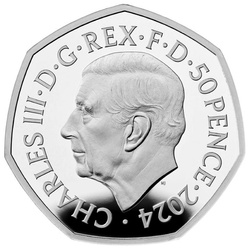 Dinosaurs: Iconic Specimens - Tyrannosaurus Rex 50p Argento 2024 Proof