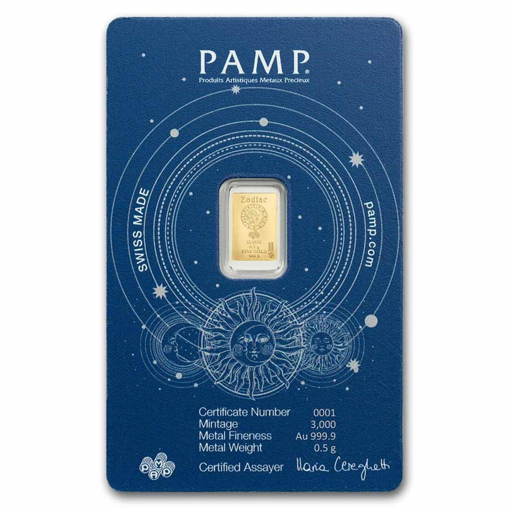 Sztabka Pamp Zodiac: Lew 0,5 grama złota