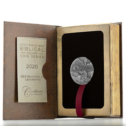 Niue: Biblical - Destruction of Leviathan 2 uncje Srebra 2020 Proof Antiqued Coin