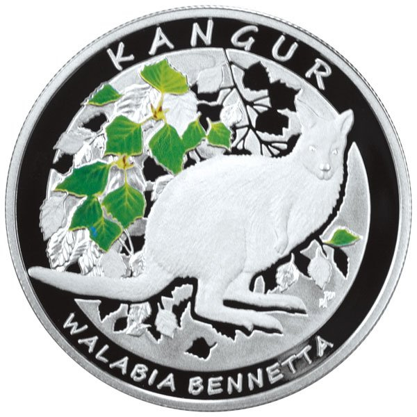 Set de 2 monedas NBP/RAM: Wallaby de Bennett/Kanguro Gigante 2 oz Plata 2013 Proof