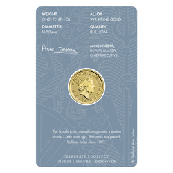 Britannia 1/10 oz Oro 2021 Certipack