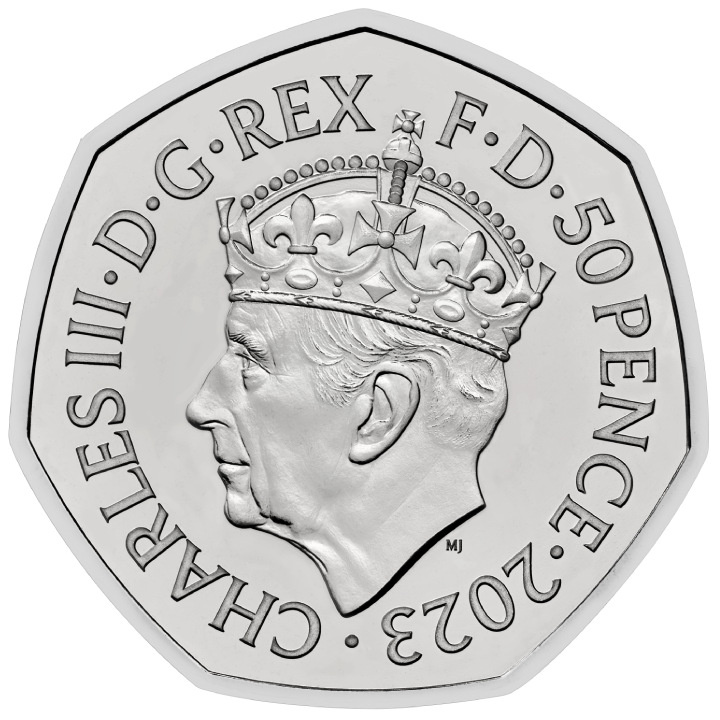 Încoronarea Majestății Sale Regele Charles al III-lea 50 pence Cupronichel 2023