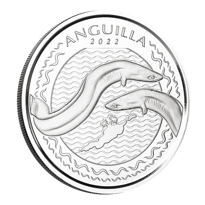Anguilla: Eel 20 x 1 oz Silver 2022 (Tube 20 pcs)