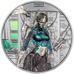 Cook Islands: Cyber Queen - Rebirth coloured 3 oz Silver 2024 Black Proof Ultra High Relief