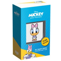 Niue: Disney - Moneda Chibi de Daisy, coloreada, 1 onza de plata, 2021, calidad Proof.