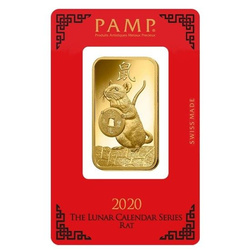 1 oz Bar Gold Lunar Year of the Rat
