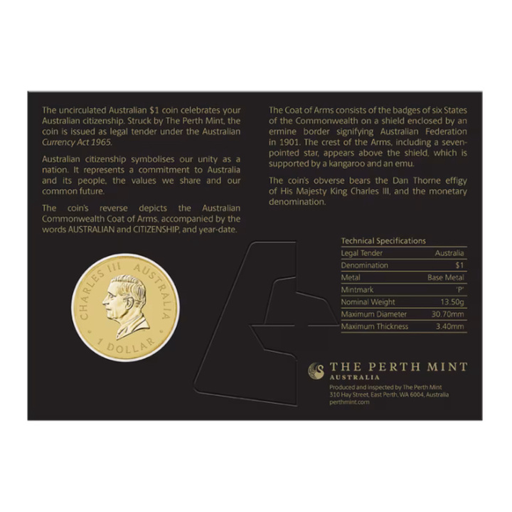 Perth Mint Australia: Australian Citizenship $1 2026 Moneta in carta