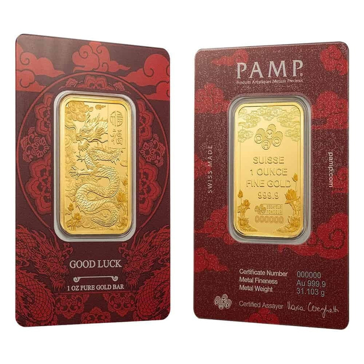 PAMP Suisse Dragon 1 oz Gold Bar