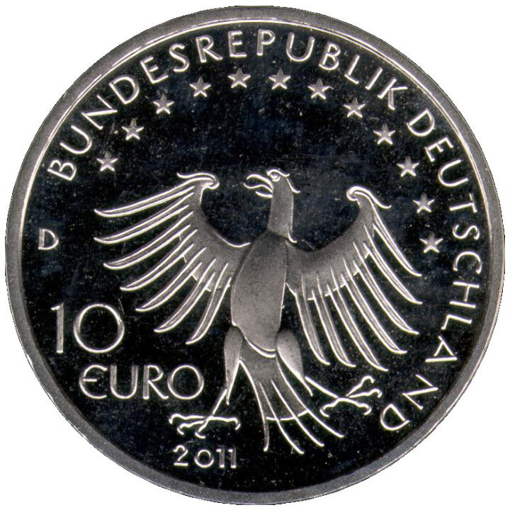 Deutschland, 10 Euro Münze Kupfer-Nickel Zufallsjahr