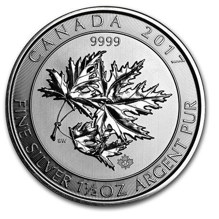 Kanadai juharlevél 1,5 oz ezüst 2017