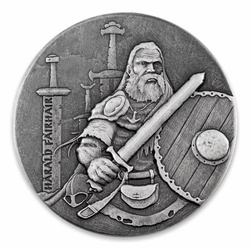 Niue : Vikings - Harald Fairhair 2 onces d'argent 2016 Proof Antiqued Coin