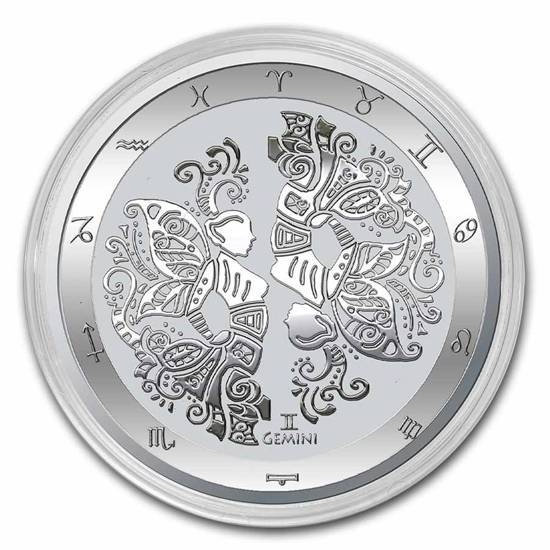 Tokelau: Zodiac Series - Gemini 1 oz Silber 2022 (Milk Spot)