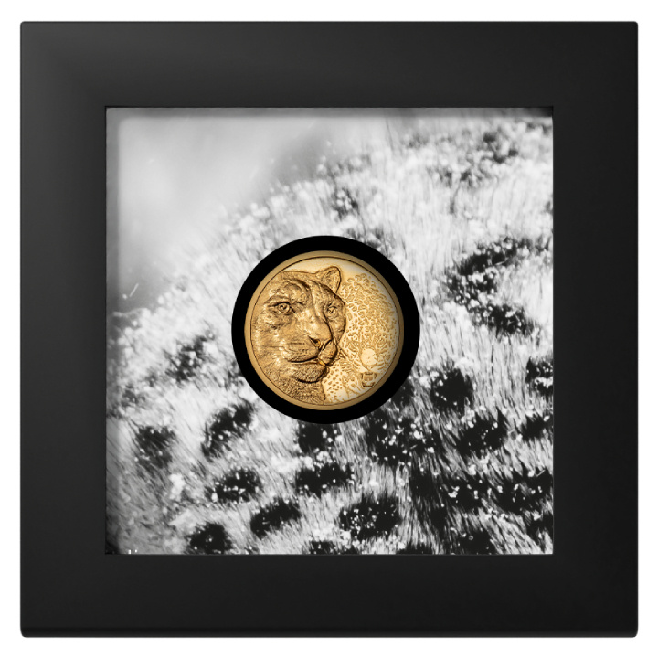 Mongolia: Leopardo de las Nieves 1/10 oz Oro 2024 Prueba Ultra Alto Relieve