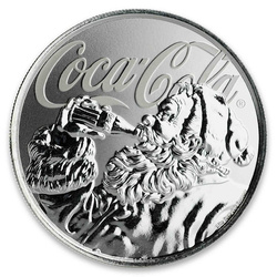 Fiji: Fiji Coca-Cola Santa 1 uncja Srebra 2019 Holiday Coin Slab 