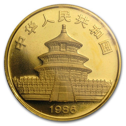 China Panda 1 oz Gold 1986