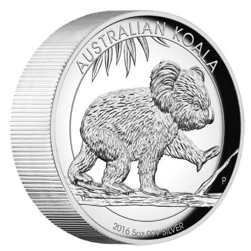 Koala 5 onzas Plata 2016 Prueba en alto relieve