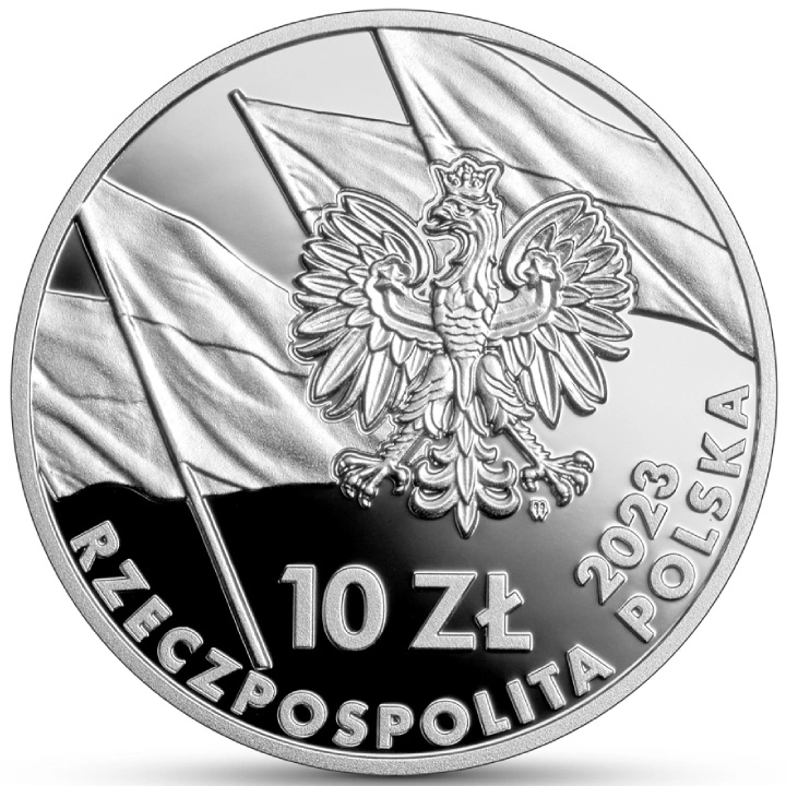 Marșul Independenței colorat 10 lei argint 2023 Proof