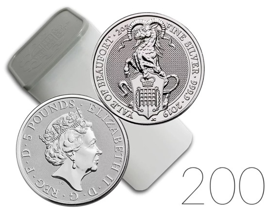 A királynő állatai: Beaufort Yale 2 uncia ezüst 2019 200 darabos csomag