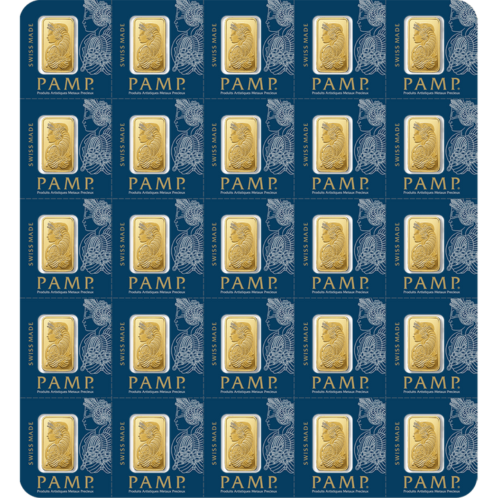Set aus Goldbarren PAMP Lady Fortuna Multigram 25 x 1 g Gold