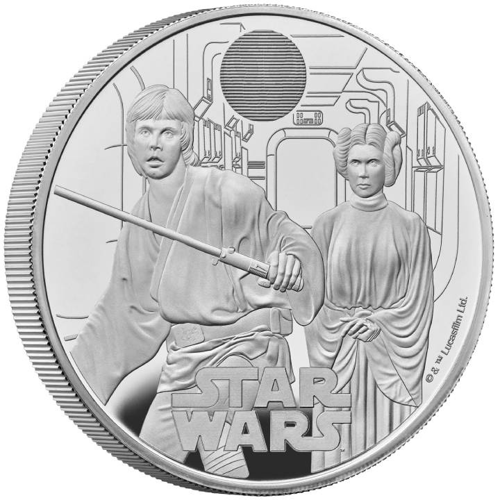 Star Wars Luke Skywalker și Prințesa Leia 5 oz Argint 2023 Proof