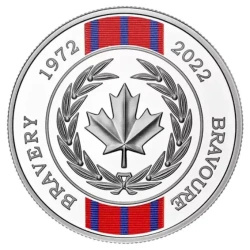 Canada: Medal of Bravery kolorowany 50. rocznica 1 uncja Srebra 2022 Proof 