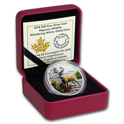 Majestic Wild: White-Tailed Deer 1 oz Silver 2018