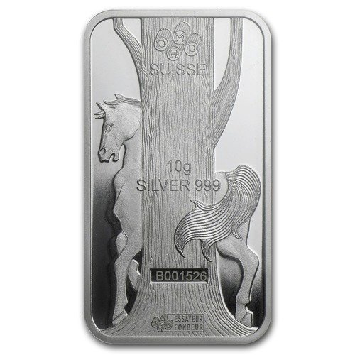 Lingote de plata de 10 gramos Serie Lunar Año del Caballo