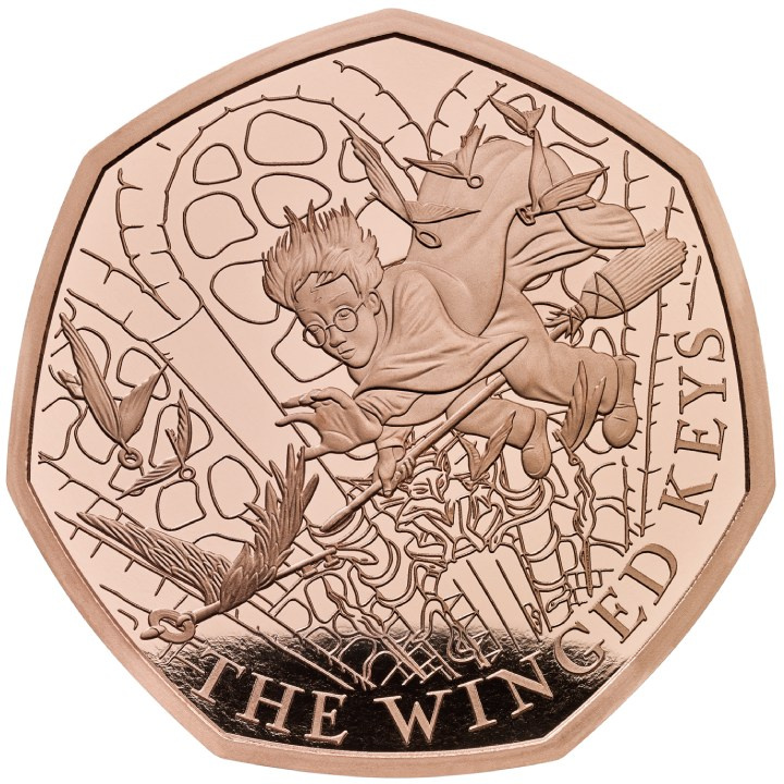 Harry Potter: Winged Keys 50p Złoto 2024 Proof 