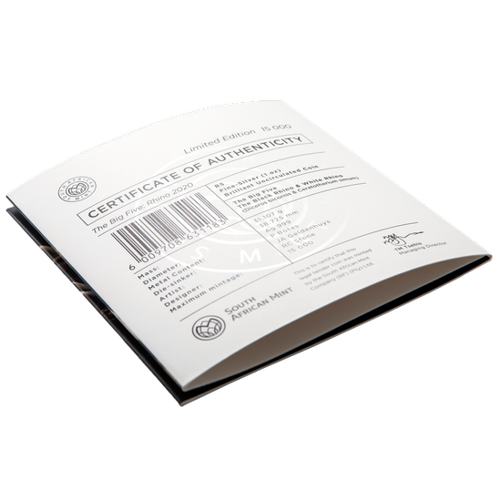 Big Five: Rinoceronte 1 oncia d'argento 2020