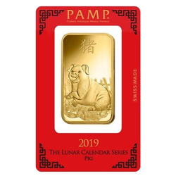 100 grammes Lingot d'or série Lunar Année du cochon