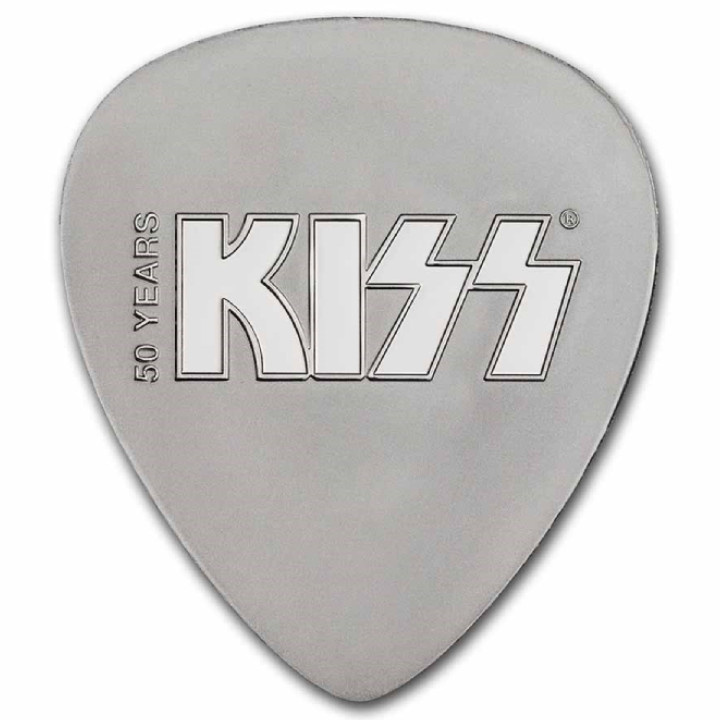 Niue: KISS 50th Anniversary 10 gramos Plata 2023 Guitar Pick